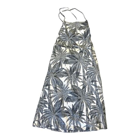 Marine Layer Dresses & Skirts - Marine Layer Lily Vacation Dress in Linen Blend Cream Gray Geo Palm Beach Print